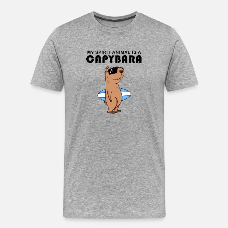 Capybara Wasserschwein Geschenk - Männer Premium Bio T-Shirt - Grau meliert