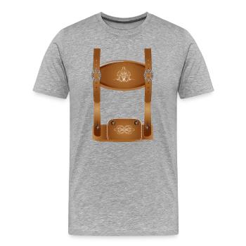 Crisp Costumes Lederhosen Illustration - Men's Premium Organic T-Shirt - heather grey - Front - Damien (186cm)