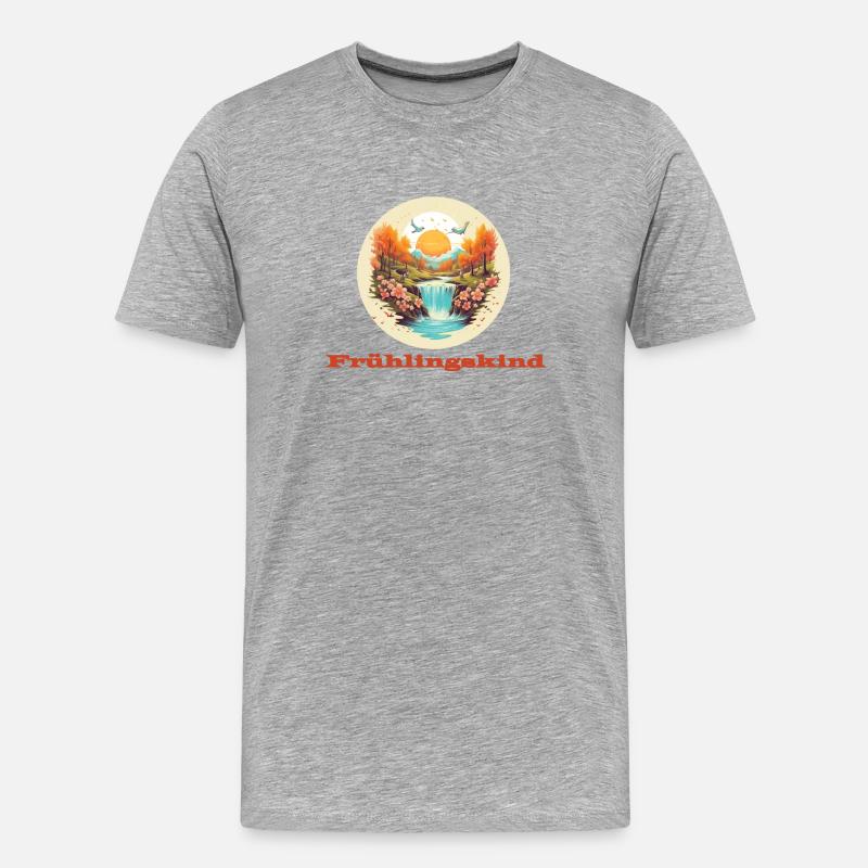 Frühlingskind - Männer Premium Bio T-Shirt - Grau meliert