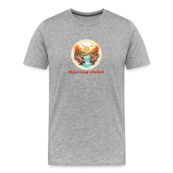 Enfant de printemps - T-shirt bio Premium Homme - gris chiné - Devant - Damien (186cm)