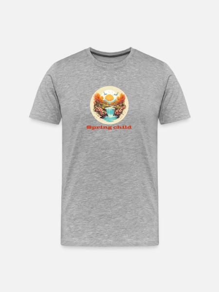 Spring child - Männer Premium Bio T-Shirt - Grau meliert