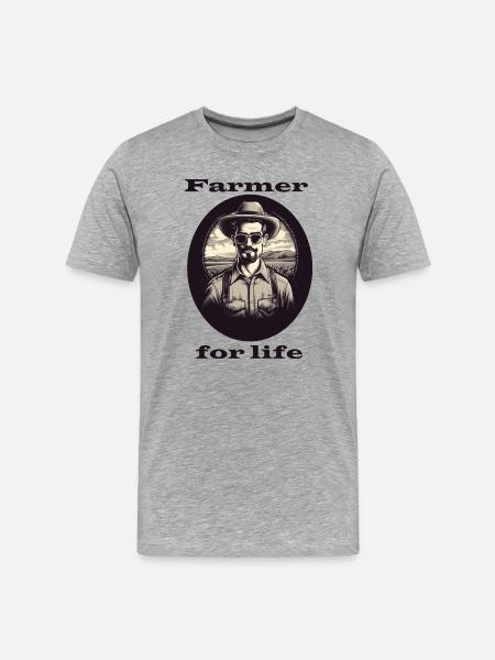 Farmer for life - Men's Premium Organic T-Shirt - heather grey