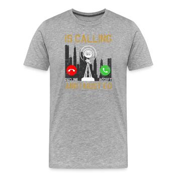5G Signal City Dilemma - Men's Premium Organic T-Shirt - heather grey - Front - Damien (186cm)