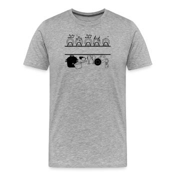 Spülmaschinenlogo mit Platz für Geschirrspüler, Firma - Männer Premium Bio T-Shirt - Grau meliert - Vorne - Damien (186cm)