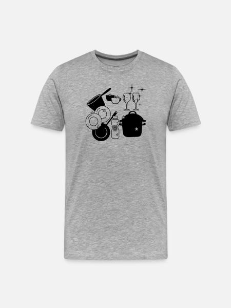 Dishes clean dishwashing logo - Men's Premium Organic T-Shirt - heather grey