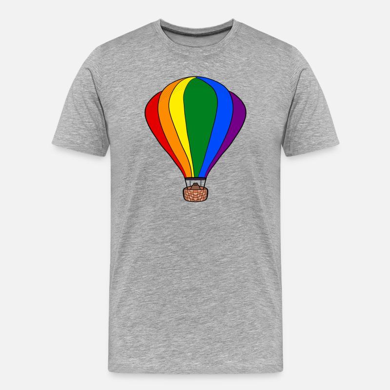 Regenbogen-Ballon - Männer Premium Bio T-Shirt - Grau meliert