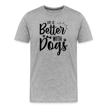 [en attente de téléchargement du design] - T-shirt bio Premium Homme - gris chiné - Devant - Damien (186cm)