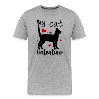 Cœurs pourpres Scatter - T-shirt bio Premium Homme - gris chiné - Devant - Damien (186cm)