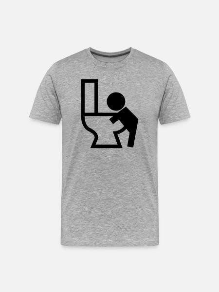 Vomiting Puck Sick - Men's Premium Organic T-Shirt - heather grey