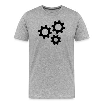Les machines à roue dentée fonctionnent - T-shirt bio Premium Homme - gris chiné - Devant - Damien (186cm)