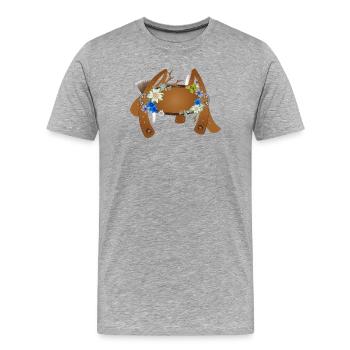 Traditional suspenders of a lederhosen illustration - Men's Premium Organic T-Shirt - heather grey - Front - Damien (186cm)