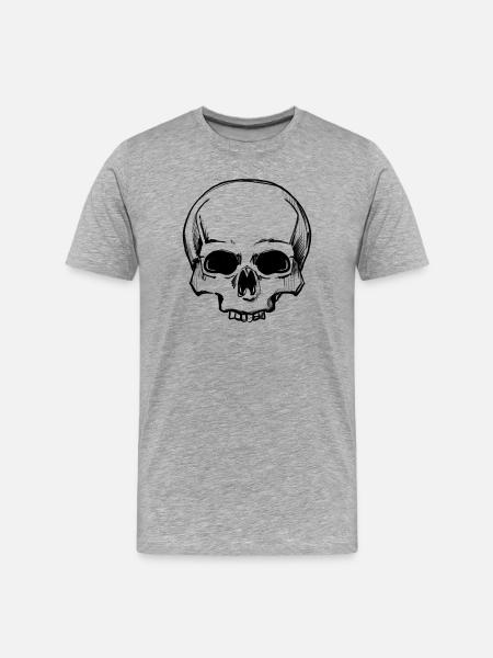 Crâne simple - T-shirt bio Premium Homme - gris chiné