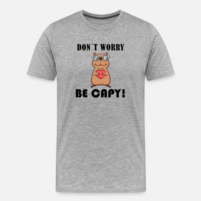 Capybara Wasserschwein Geschenk - Männer Premium Bio T-Shirt - Grau meliert