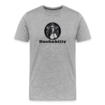 Rockabilly - T-shirt bio Premium Homme - gris chiné - Devant - Damien (186cm)