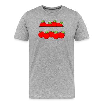 Bannière de pommes avec pomme rouge - T-shirt bio Premium Homme - gris chiné - Devant - Damien (186cm)