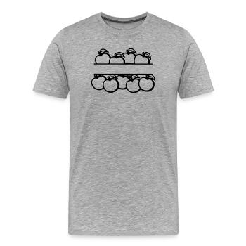 Bannière de pommes transparente - T-shirt bio Premium Homme - gris chiné - Devant - Damien (186cm)