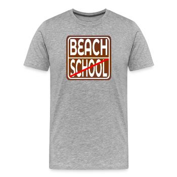 SCHULE STRAND SOMMERFERIEN LEHRER SCHÜLER - Männer Premium Bio T-Shirt - Grau meliert - Vorne - Damien (186cm)