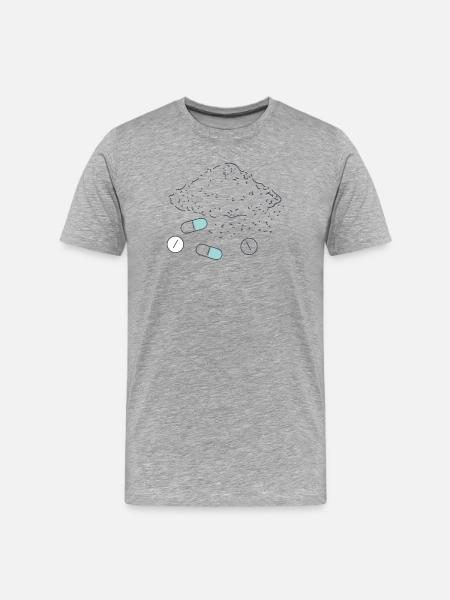 Complément alimentaire Pilules Poudre Comprimés - T-shirt bio Premium Homme - gris chiné