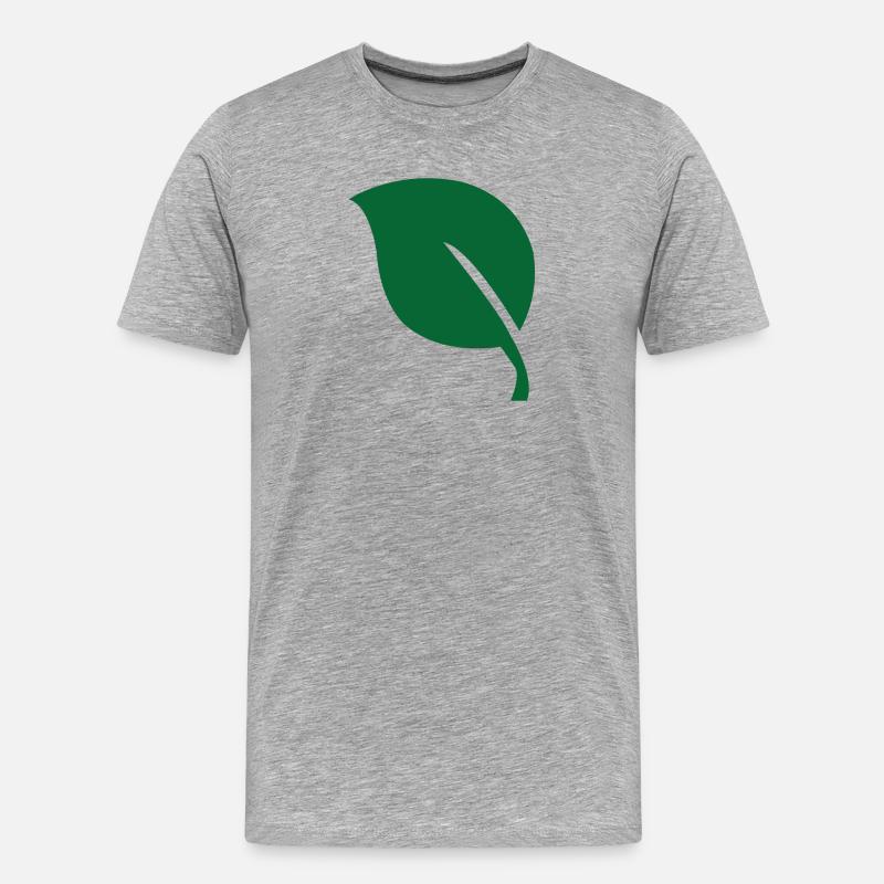 Blatt leaf - Männer Premium Bio T-Shirt - Grau meliert