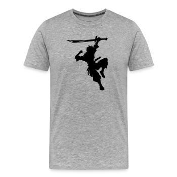 kung fu fighter - Männer Premium Bio T-Shirt - Grau meliert - Vorne - Damien (186cm)