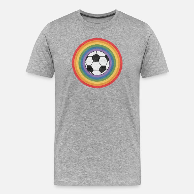 Fußball Regenbogen WM - Männer Premium Bio T-Shirt - Grau meliert