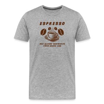 Espresso Design - Männer Premium Bio T-Shirt - Grau meliert - Vorne - Damien (186cm)