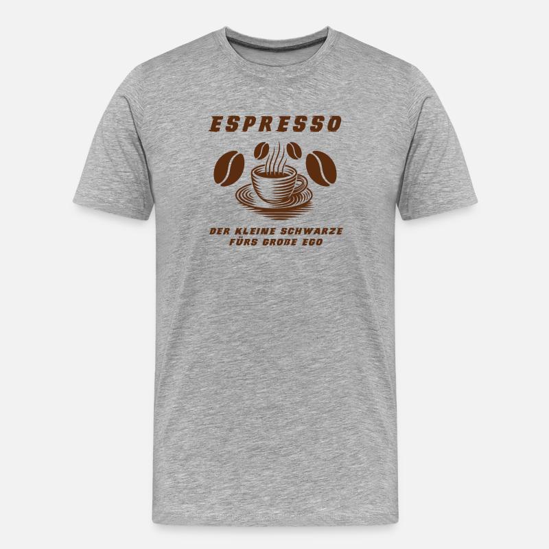 Espresso Design - Männer Premium Bio T-Shirt - Grau meliert