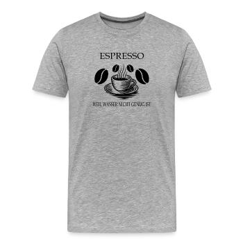 Espresso Design - Männer Premium Bio T-Shirt - Grau meliert - Vorne - Damien (186cm)