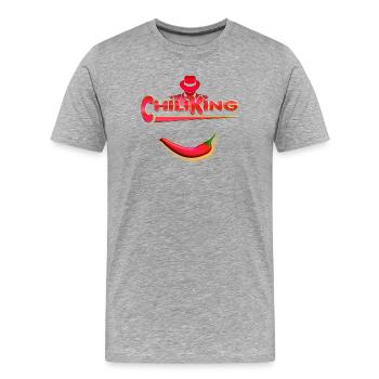 Chili King - Männer Premium Bio T-Shirt - Grau meliert - Vorne - Damien (186cm)