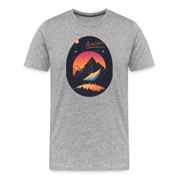 Aventure - T-shirt bio Premium Homme - gris chiné - Devant - Damien (186cm)