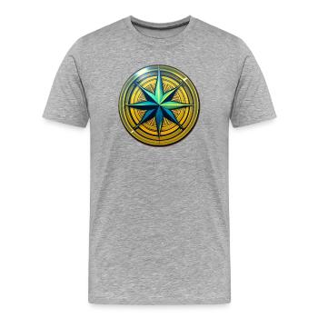 Compass - Men's Premium Organic T-Shirt - heather grey - Front - Damien (186cm)
