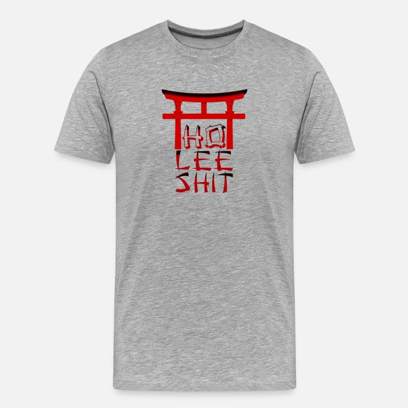 holy shit - Männer Premium Bio T-Shirt - Grau meliert