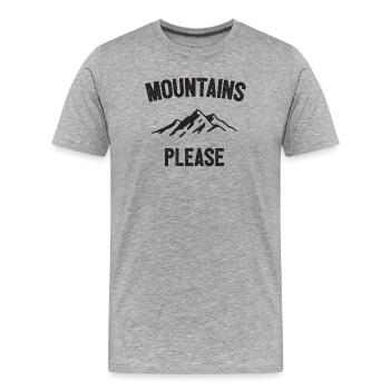 Berge bitte - Männer Premium Bio T-Shirt - Grau meliert - Vorne - Damien (186cm)