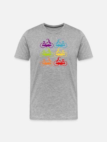 Rainbow Bicycles CYCLISTS - Men's Premium Organic T-Shirt - heather grey