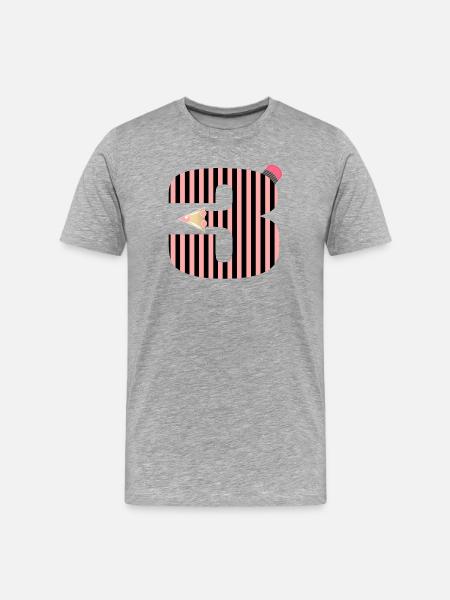 CRAYONS THREE-YEAR-OLD NUMBER 3 THREE - Men's Premium Organic T-Shirt - heather grey