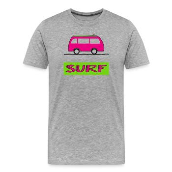 SURFING. FISH. BEACH. SEA. OCEAN. HUMOR. HOLIDAY - Men's Premium Organic T-Shirt - heather grey - Front - Damien (186cm)