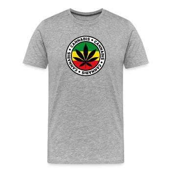 cannabis premium quality natural product hemp 420 - Männer Premium Bio T-Shirt - Grau meliert - Vorne - Damien (186cm)