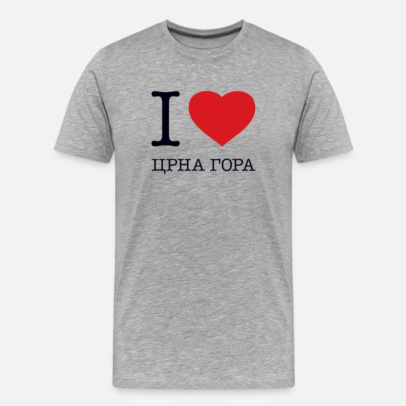 I LOVE MONTENEGRO - Männer Premium Bio T-Shirt - Grau meliert