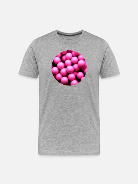 roundpinkballs - Männer Premium Bio T-Shirt - Grau meliert