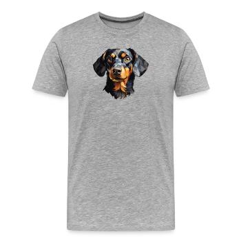 Dachshund Polygon Design - Men's Premium Organic T-Shirt - heather grey - Front - Damien (186cm)