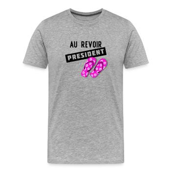 Au revoir président - T-shirt bio Premium Homme - gris chiné - Devant - Damien (186cm)