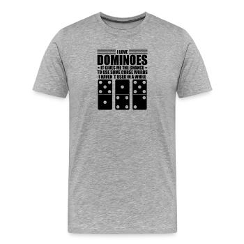 Domino Design - Männer Premium Bio T-Shirt - Grau meliert - Vorne - Damien (186cm)