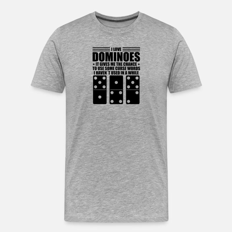 Domino Design - Männer Premium Bio T-Shirt - Grau meliert