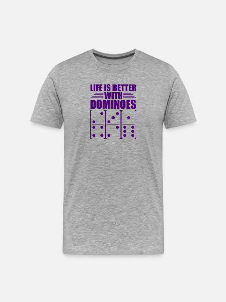 Conception de domino - T-shirt bio Premium Homme - gris chiné