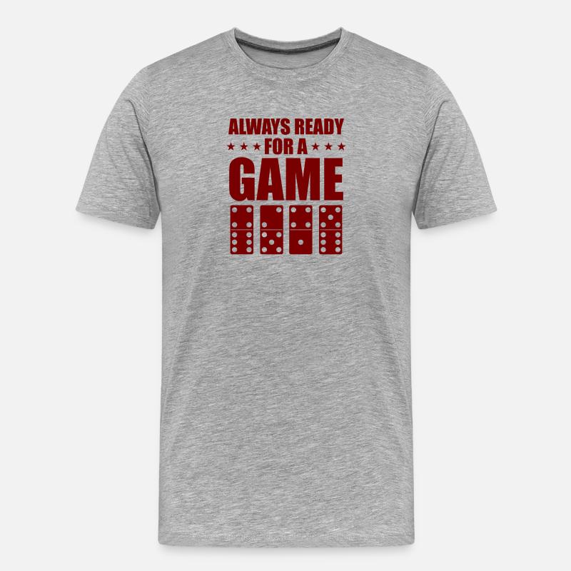 Domino Design - Männer Premium Bio T-Shirt - Grau meliert