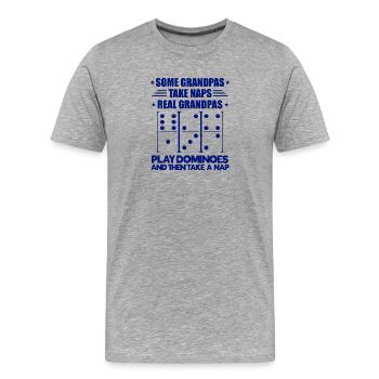 Domino Design - Männer Premium Bio T-Shirt - Grau meliert - Vorne - Damien (186cm)