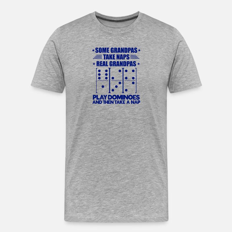 Domino Design - Männer Premium Bio T-Shirt - Grau meliert