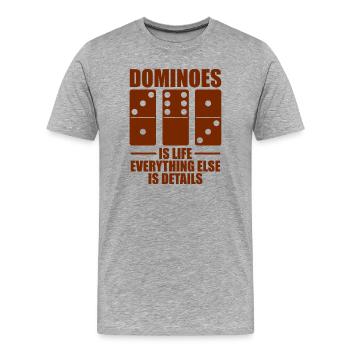 Domino Design - Männer Premium Bio T-Shirt - Grau meliert - Vorne - Damien (186cm)