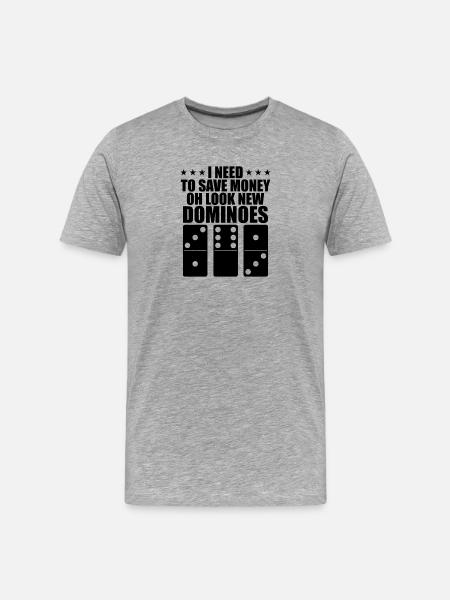Conception de domino - T-shirt bio Premium Homme - gris chiné