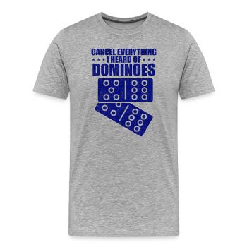 Domino Design - Männer Premium Bio T-Shirt - Grau meliert - Vorne - Damien (186cm)